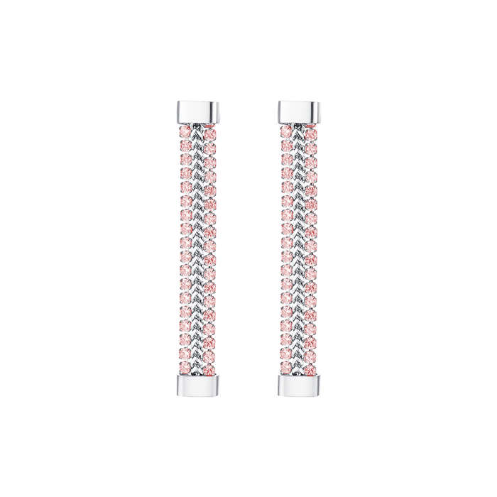 ORECCHINI DONNA IN ACCIAIO CON CRISTALLI ROSA