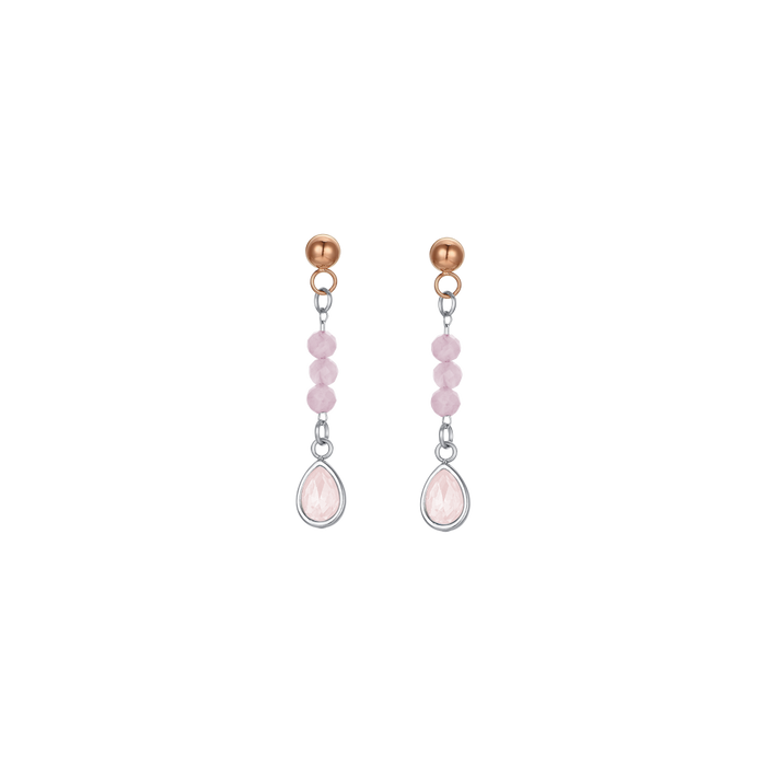 ORECCHINI DONNA IN ACCIAIO AGATA ROSA