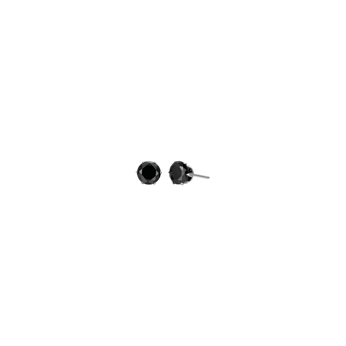 BOUCLES D'OREILLES LIGHT POINT EN ACIER AVEC CRISTAL NOIR