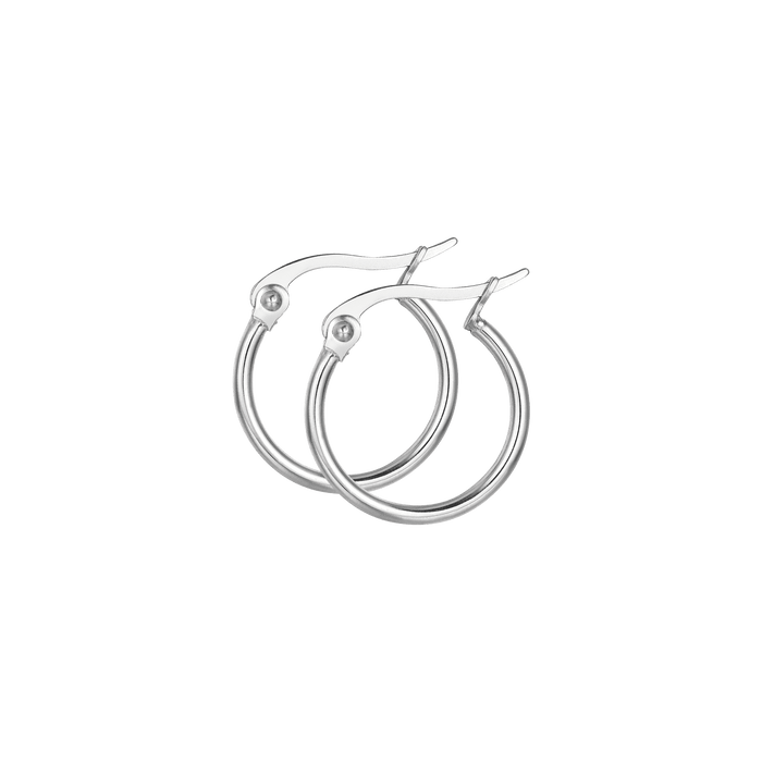 BOUCLES D'OREILLES CRÉOLES FEMME EN ACIER DIAMÈTRE 13 MM