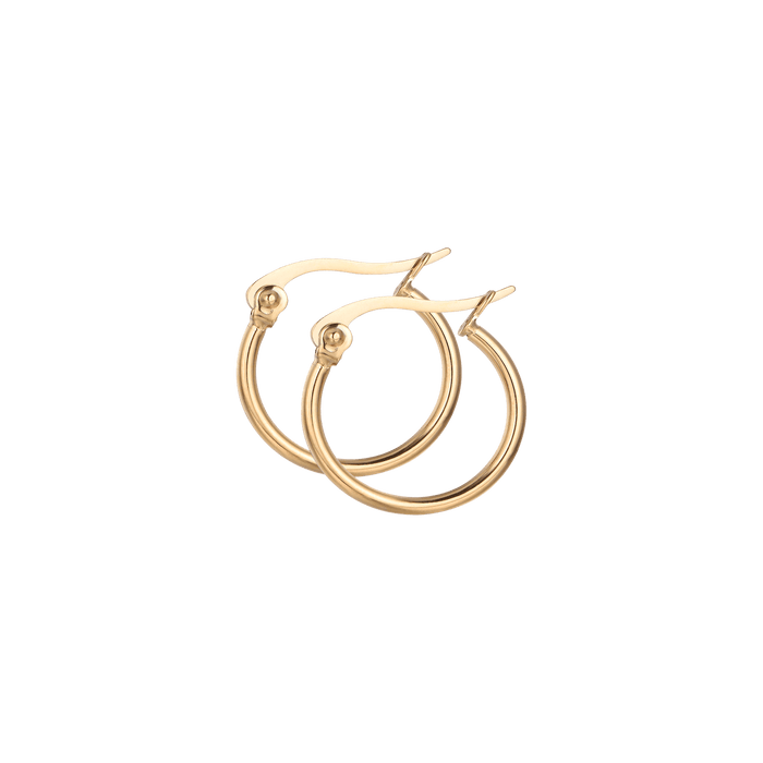 BOUCLES D'OREILLES CRÉOLES FEMME EN ACIER DIAMÈTRE 13 MM
