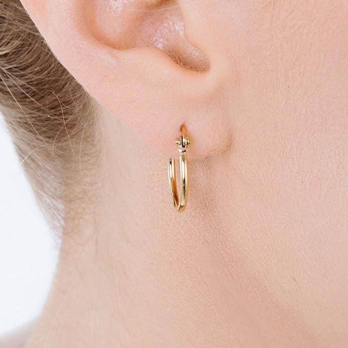 BOUCLES D'OREILLES CRÉOLES FEMME EN ACIER DIAMÈTRE 13 MM