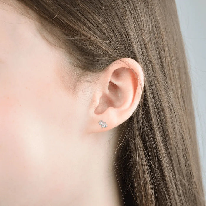 BOUCLES D'OREILLES EN ACIER POUR FILLE AVEC LICORNES