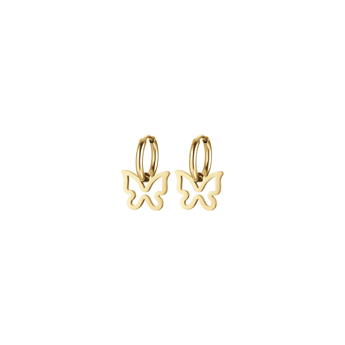 ORECCHINI DONNA IN ACCIAIO IP GOLD CON FARFALLA