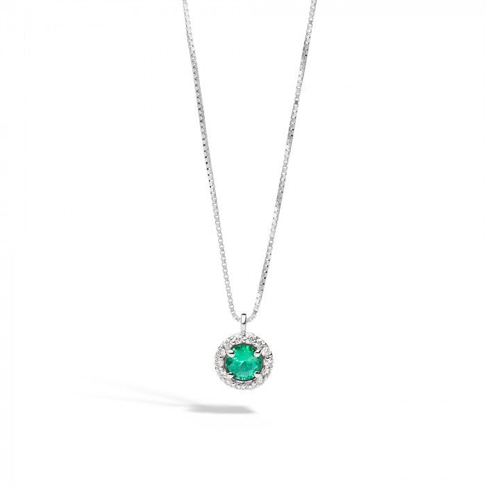 Collier ras du cou en primevère émeraude et bronze