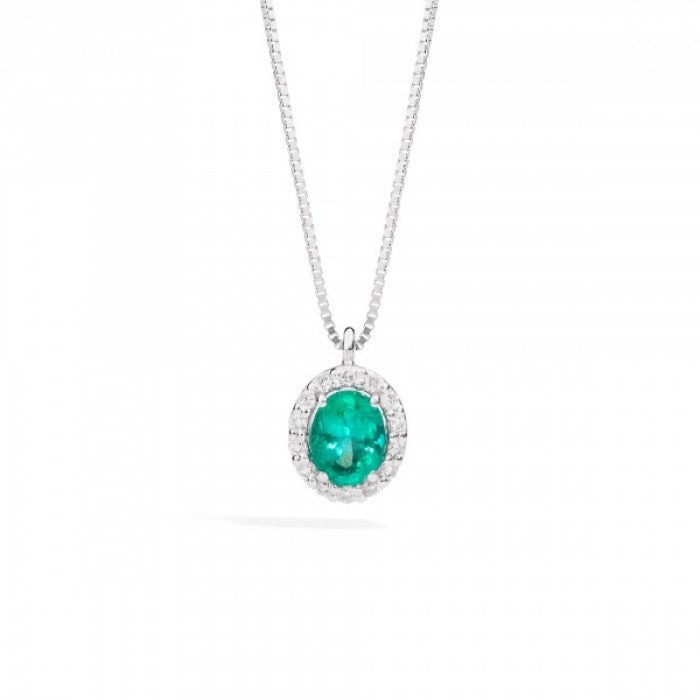 Collier ras du cou iris émeraude 0,35 br 0,06
