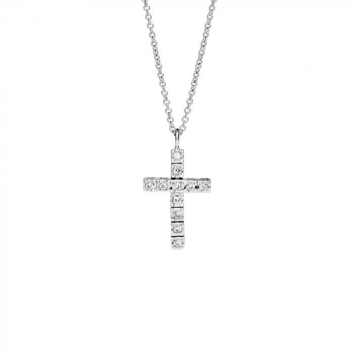 Collier ras du cou face cube croix br 0,45