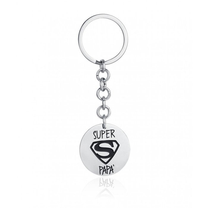Portachiavi Con Frase: Super Papa'