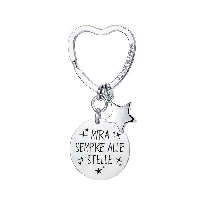 WOMEN'S STEEL KEY RING ALWAYS AIM FOR THE STARS