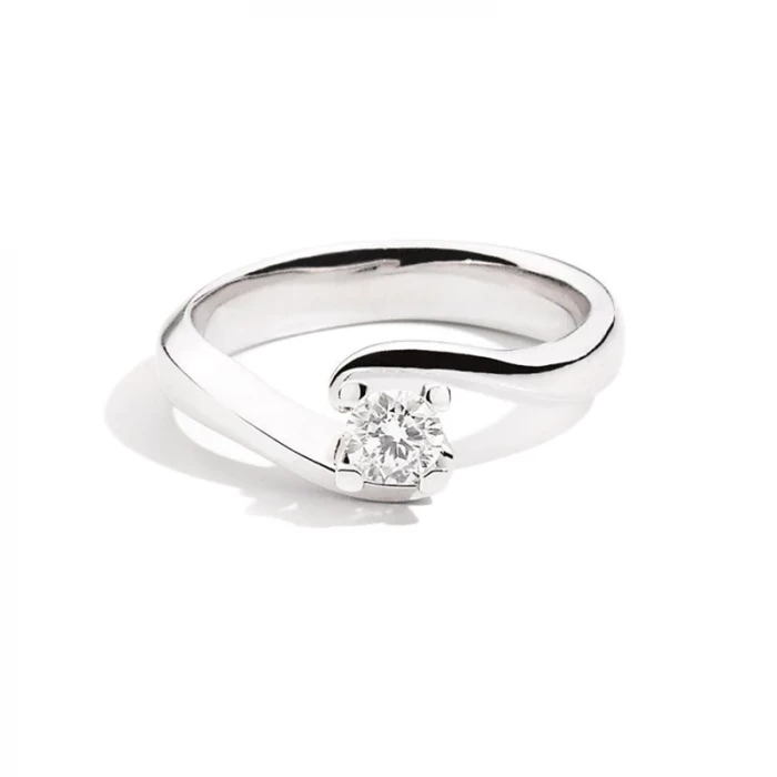 Anello maria teresa solitario br 0.35