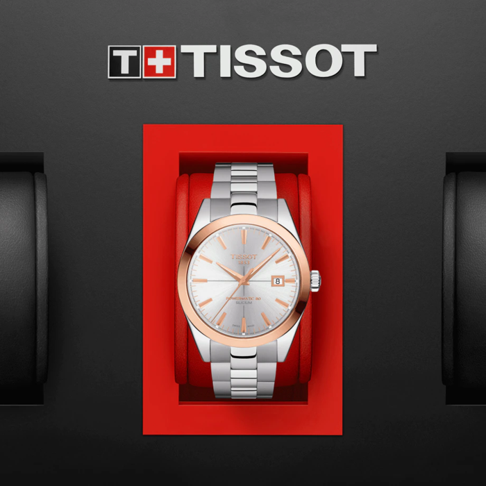Tissot Gentleman Powermatic 80 Silicium Lunette en or massif 18 carats
