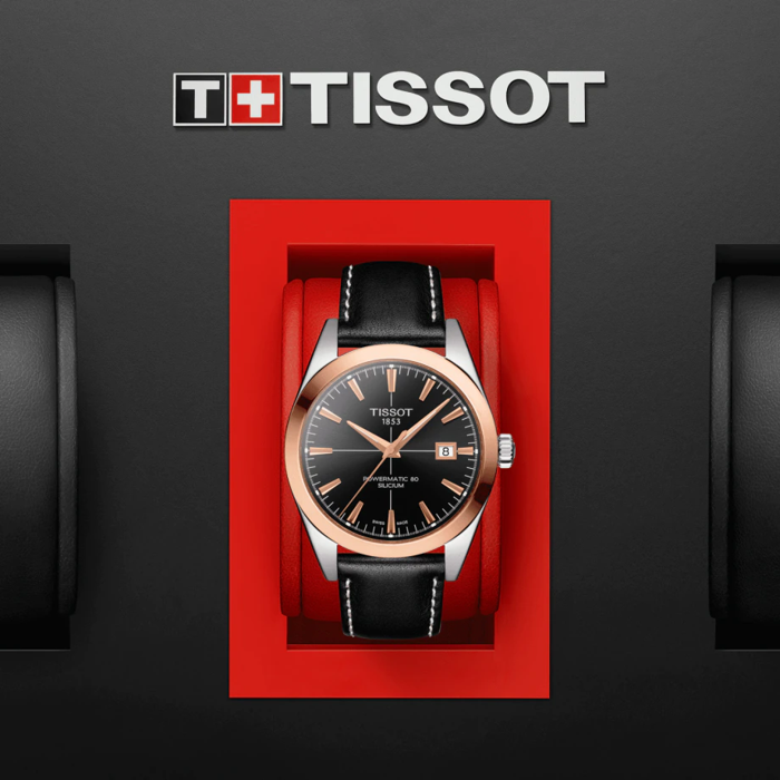 Tissot Gentleman Powermatic 80 Silicium Lunette en or massif 18 carats