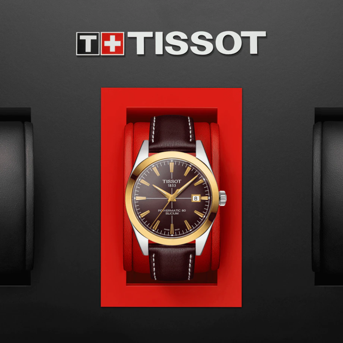Tissot Gentleman Powermatic 80 Silicium Lunette en or massif 18 carats