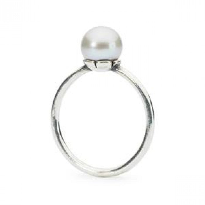 Anello petali di perla grigia