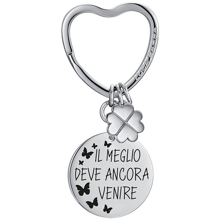 PORTE-CLÉS EN ACIER POUR FEMME LE MEILLEUR RESTE À VENIR AVEC ÉMAIL NOIR