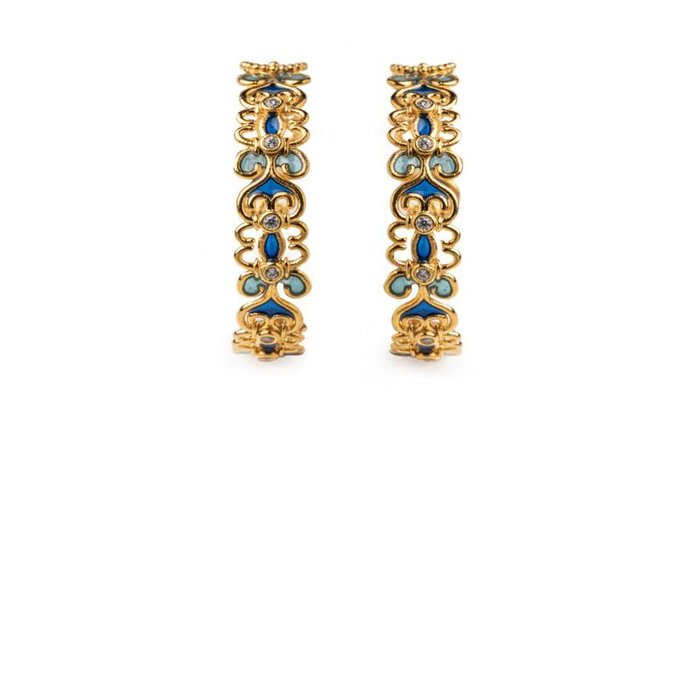 Small Blue Rosette Lapilli Earrings