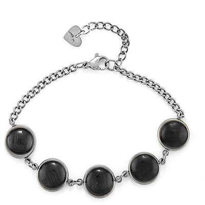 Bracciale ossidiana cabochon