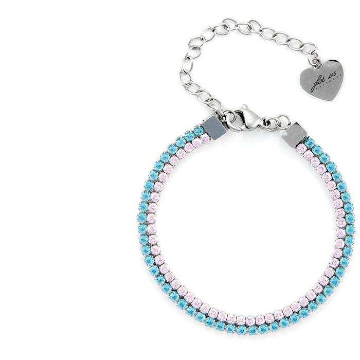 Bracciale tennis doppio filo zirconi