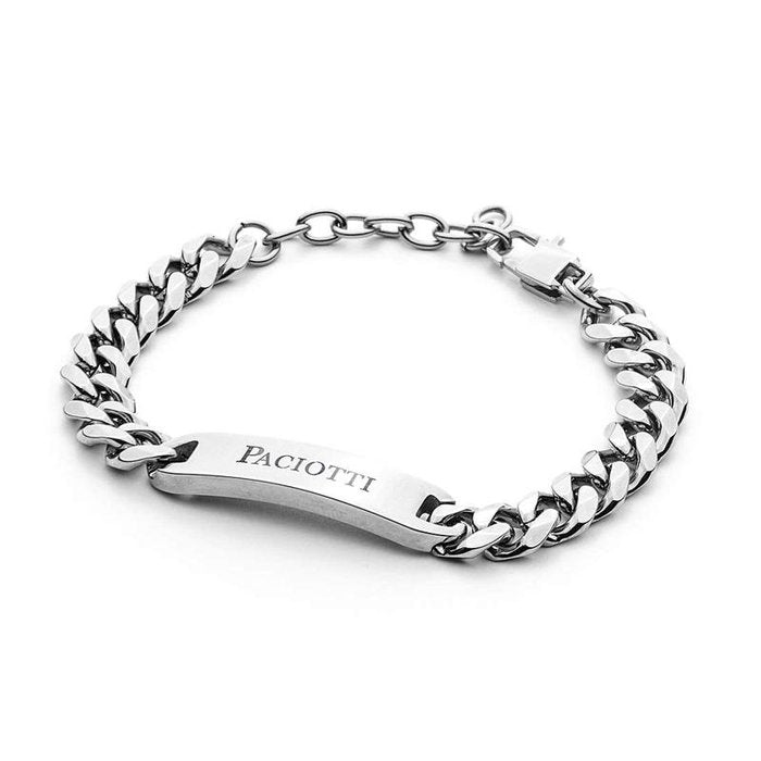 Bracelet en maille Groumette avec plaque