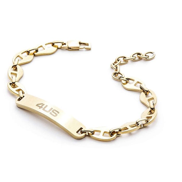 Bracelet chaîne laminée avec plaque