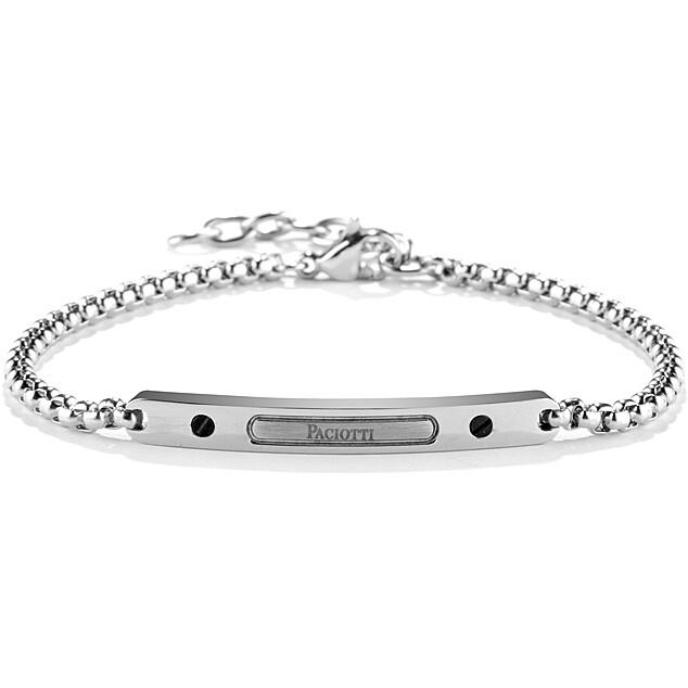 Bracciale acciaio targa pvd nero
