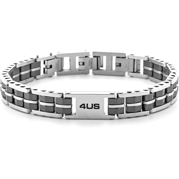 Bracciale acciaio ceramica nera