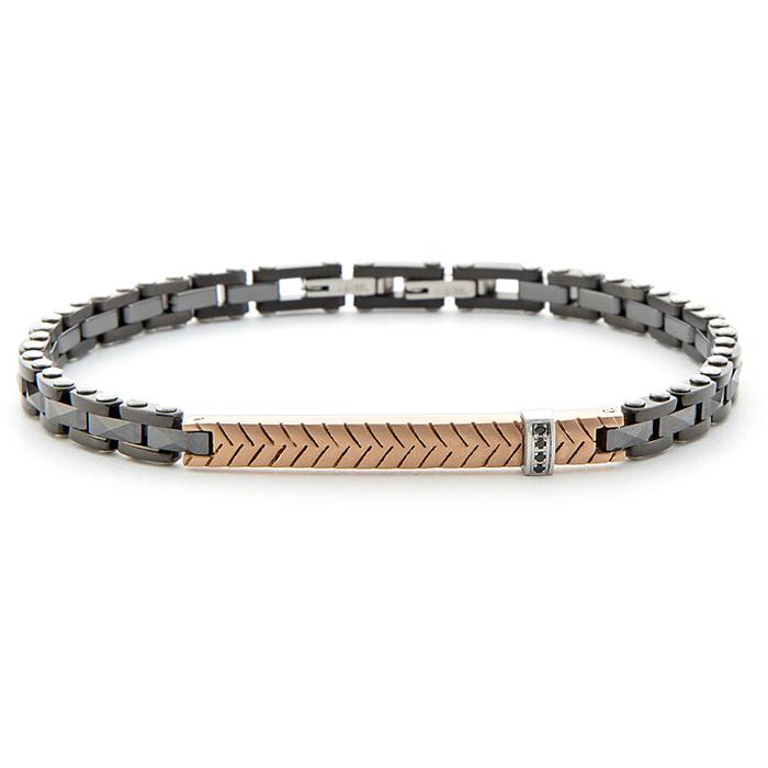 Black ceramic bracelet pvd rose