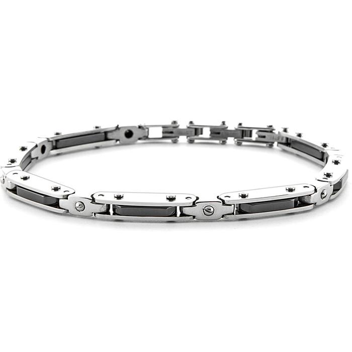Black ceramic steel bracelet
