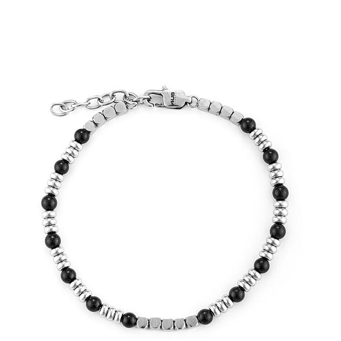 Onyx spheres washer bracelet