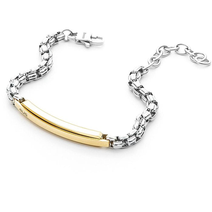 Bracciale maglia incatenata piastra dorata