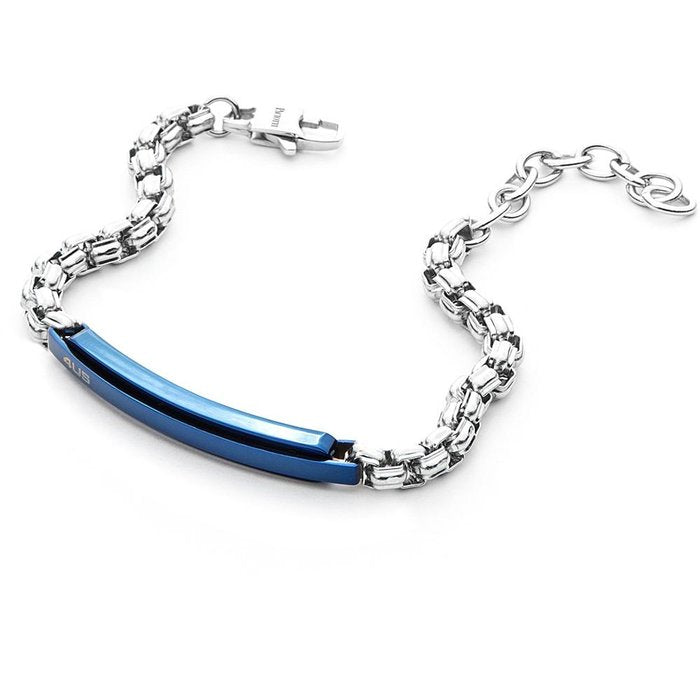 Bracciale maglia incatenata piastra blu