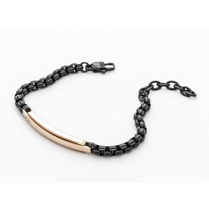 Bracciale maglia incatenata piastra rosè