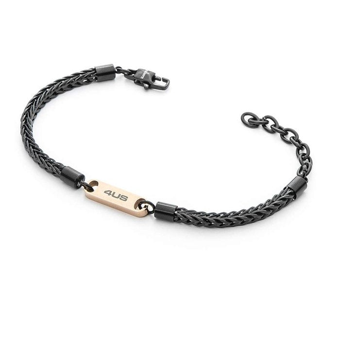 Bracciale brunito inserto rosè