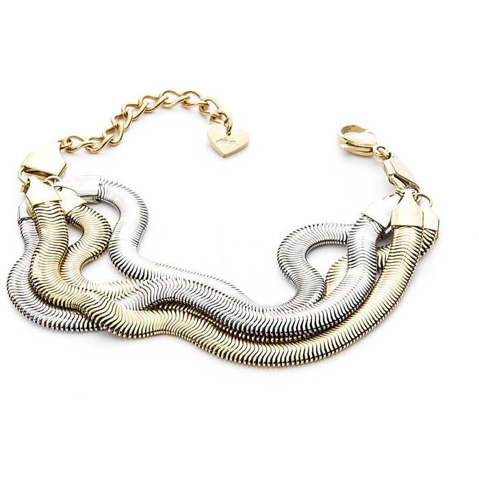 Bracciale bicolore 4 fili maglia snake