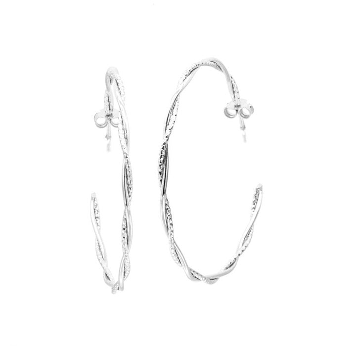 Orecchini in Argento 925  cerchio ad intreccio leggero