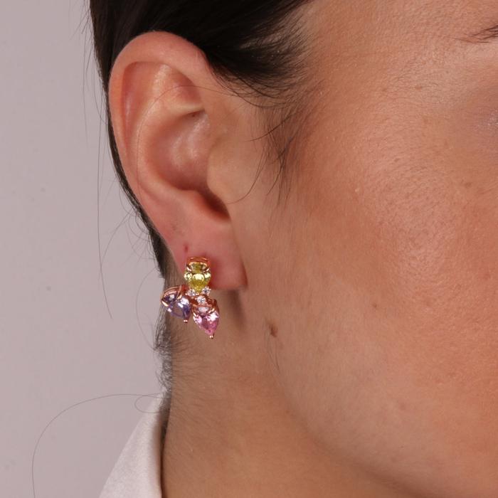 Orecchini in Argento 925 con zirconi multicolor