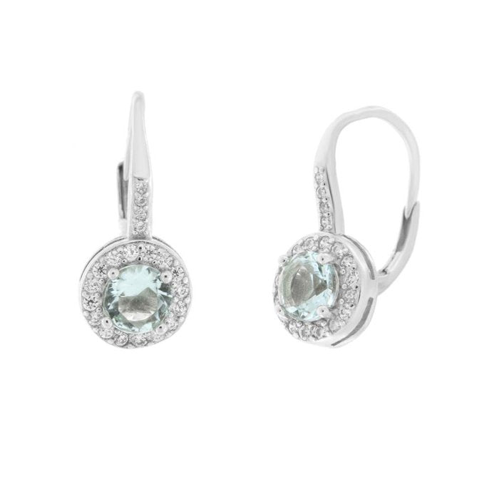 Boucles d'oreilles en argent 925 avec point lumineux bleu