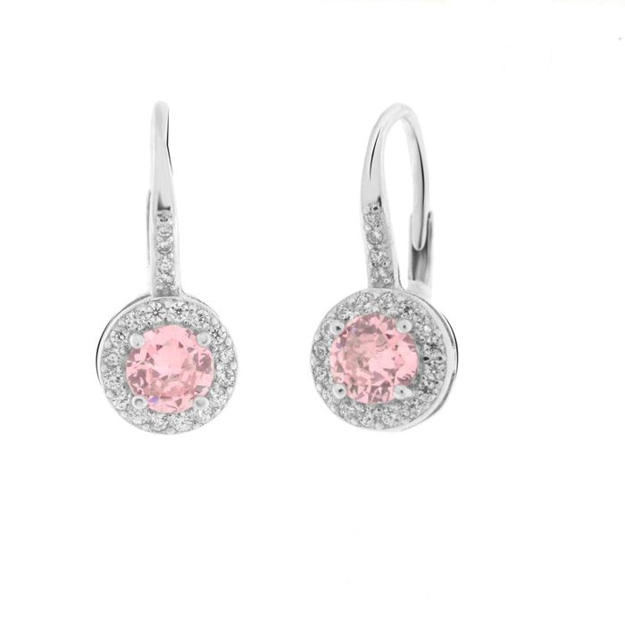 Orecchini in Argento 925 con punto luce rosa