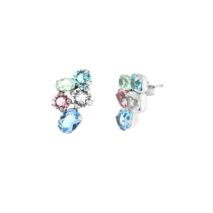 Orecchini in Argento 925 a lobo con cristalli colorati