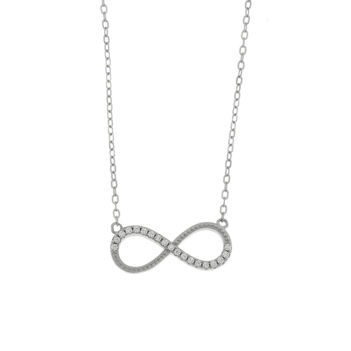 Collier en argent 925 avec symbole de l'infini et zircons blancs