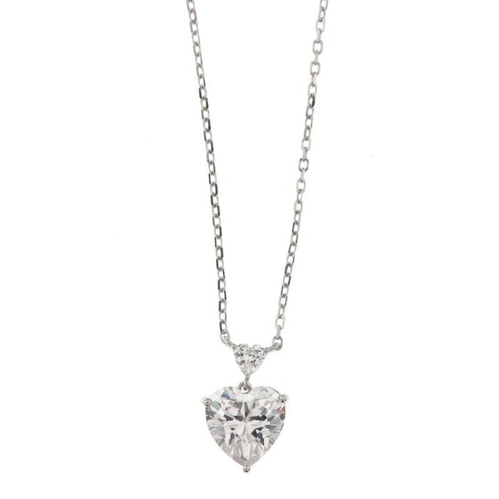 Collana in Argento 925 con cuori in zirconi bianchi