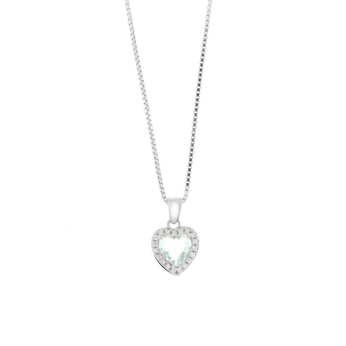 Collana in Argento 925 con cuore azzurro