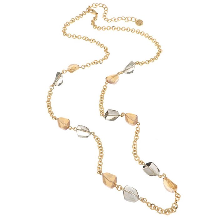Collana in Metallo con cristalli colorati di Murano