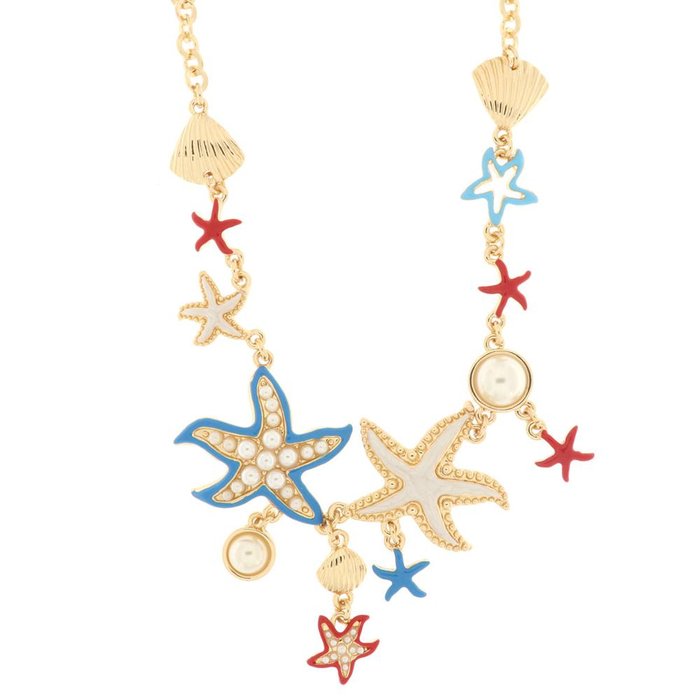 Collana in Metallo con stelle marine e conchiglie