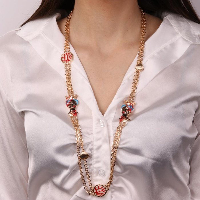 Collier en métal avec tête de Maure de Sicile