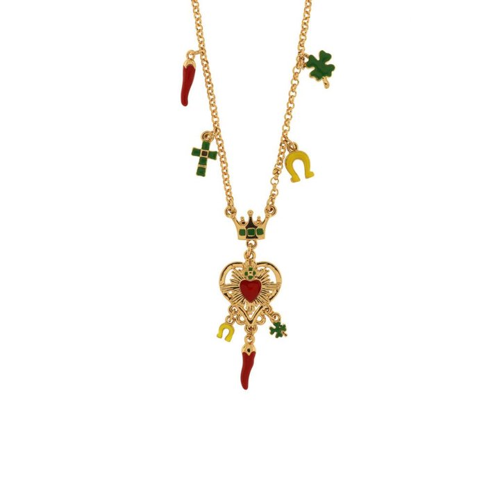 Collana in Metallo con simboli portafortuna sacri