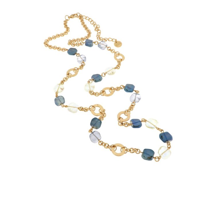 Collana in Metallo con cristalli colorati ispirati al vetro di Murano