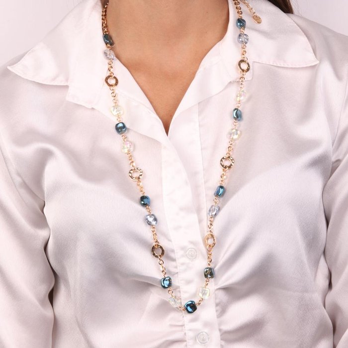 Collana in Metallo con cristalli colorati ispirati al vetro di Murano