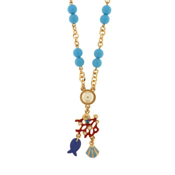 Collana in Metallo con pendenti colorati