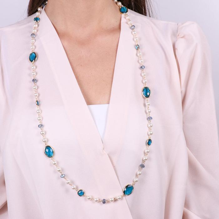 Collier en métal avec cristaux bleus